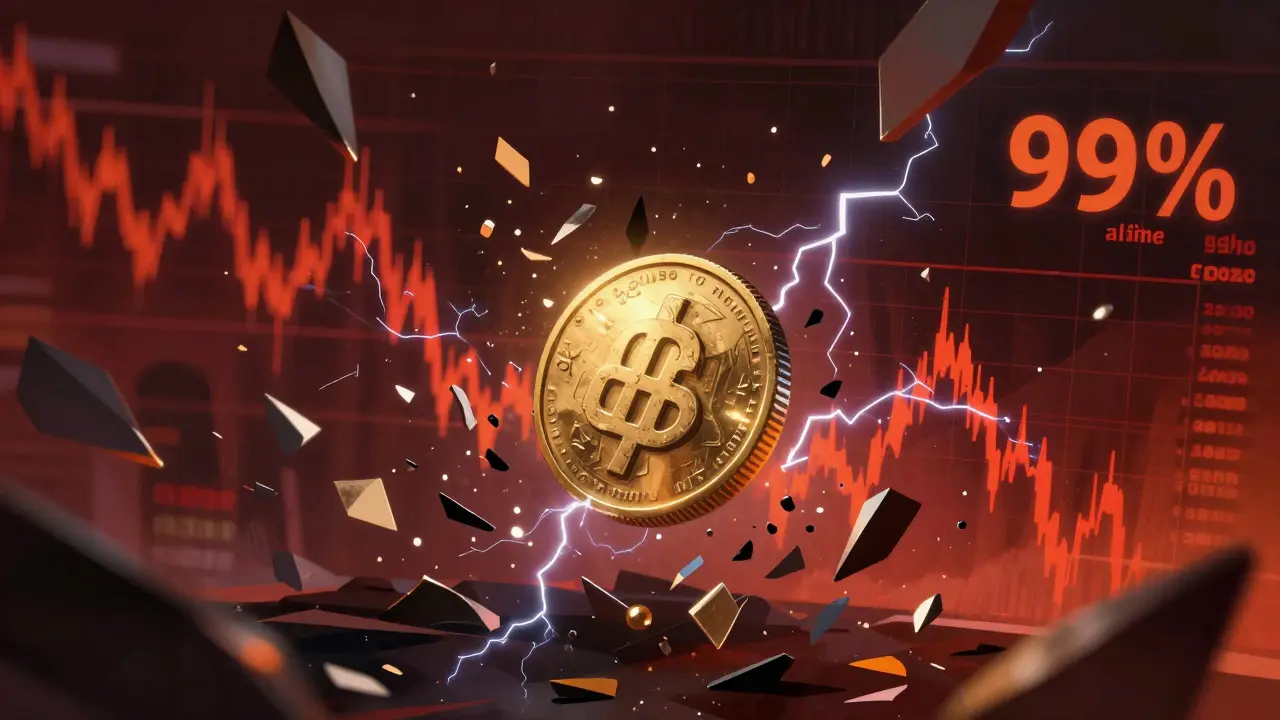 Chaotic abstract art showing market volatility and price crash risks