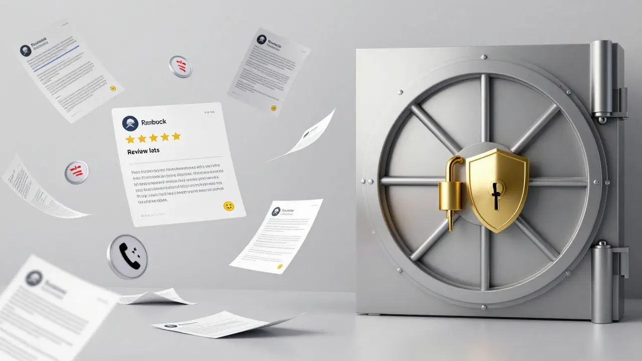 Contrast between chaotic complaints and secure financial vault