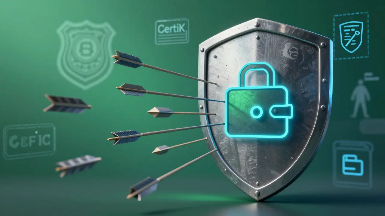 Digital shield protecting crypto wallet from phishing attacks