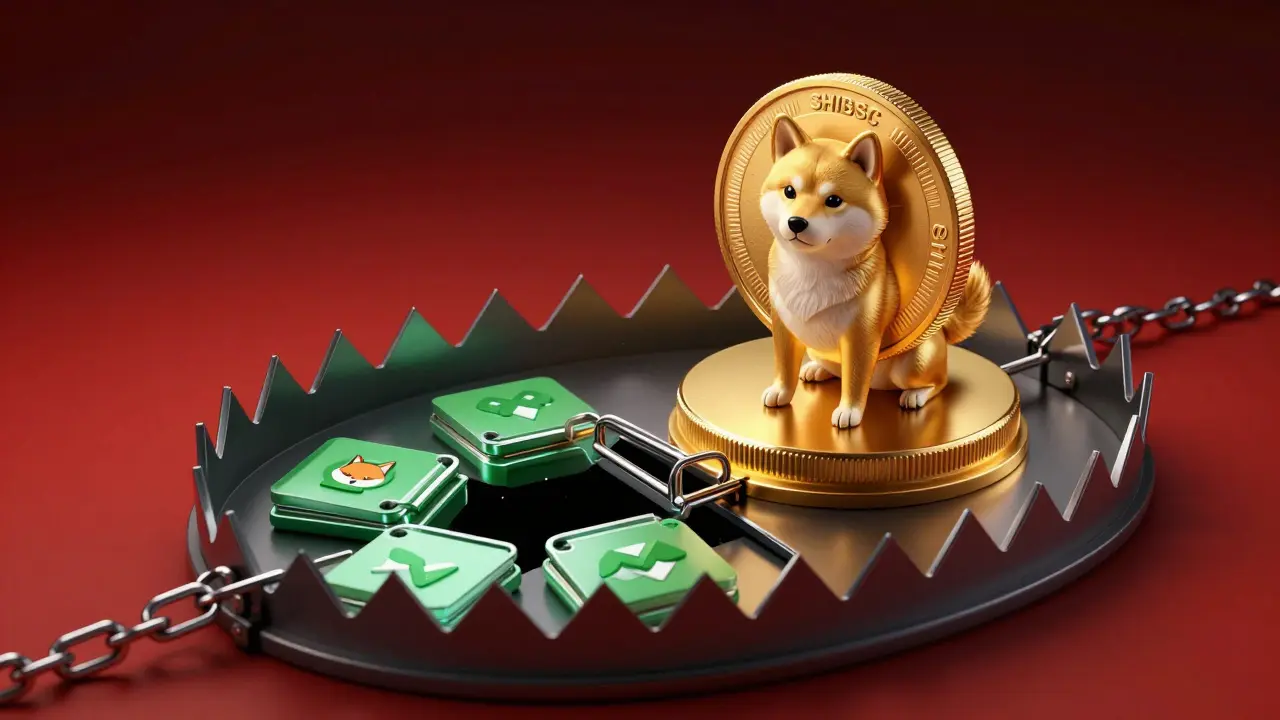 Golden SHIBSC coin as a trap draining crypto wallets into a void
