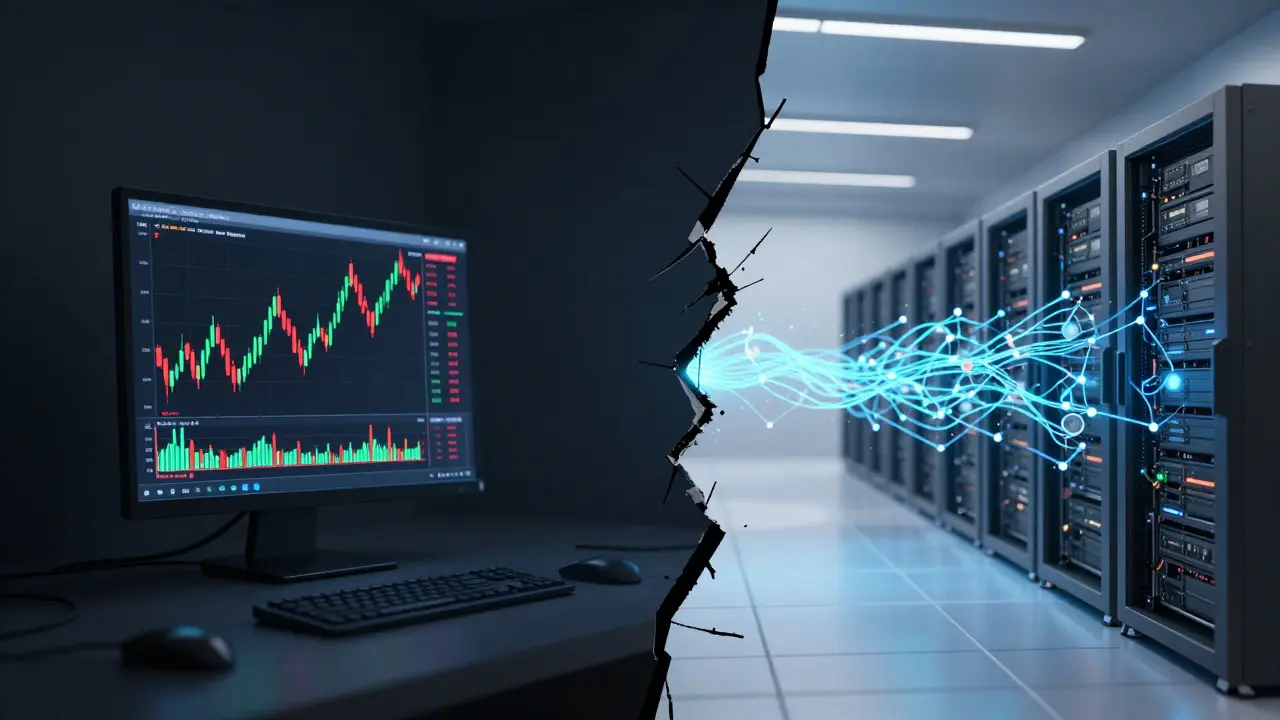 Split view contrasting meme coin speculation with real AI infrastructure