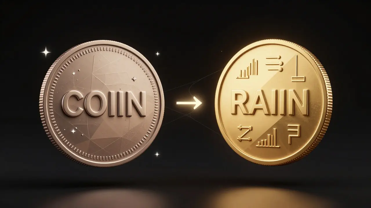 Two coins representing internal rewards and external crypto value