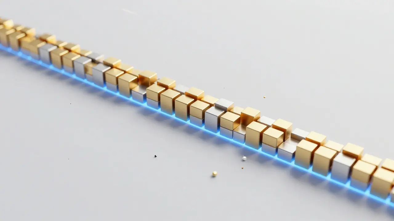 Abstract 3D visualization of concentrated liquidity in a narrow price range