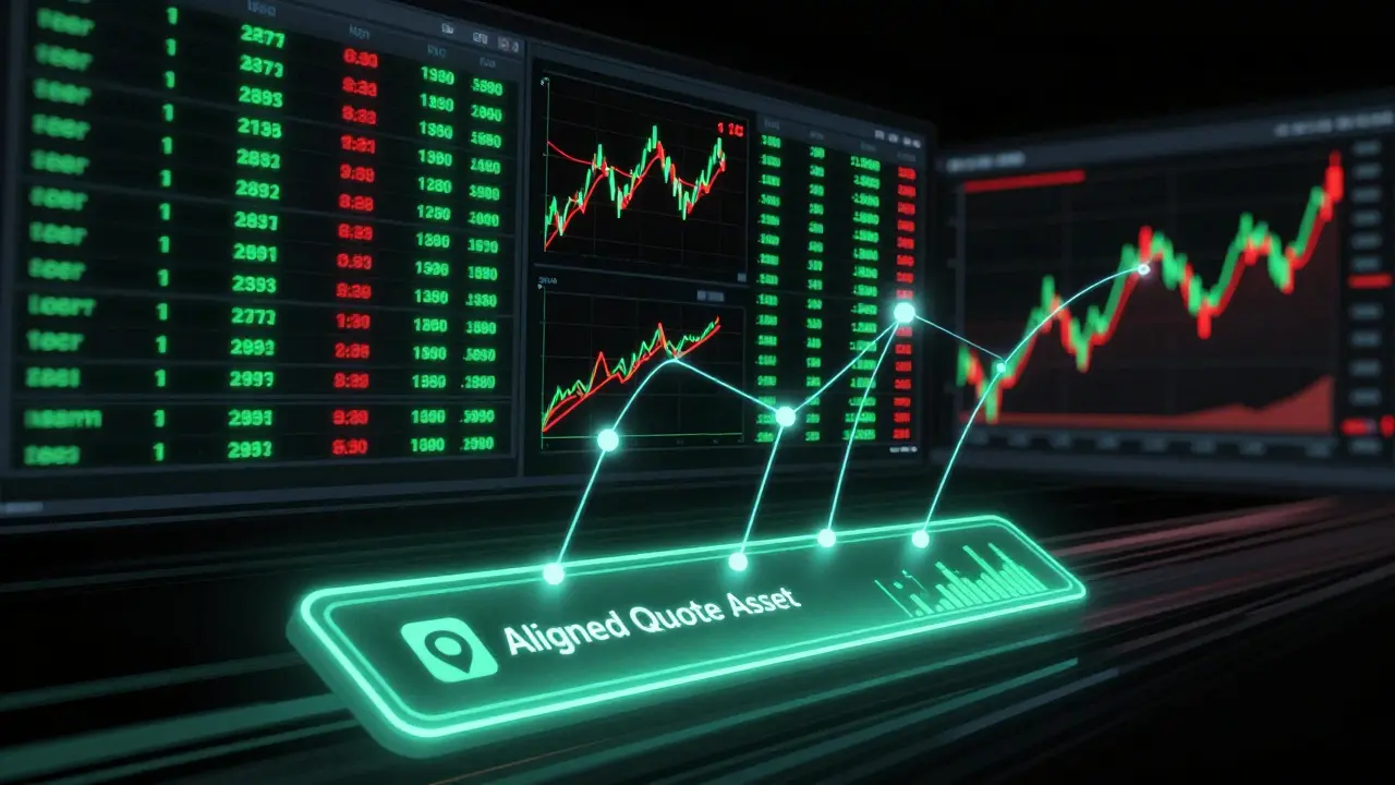 Abstract neon visualization of fast crypto trading and liquidity flows