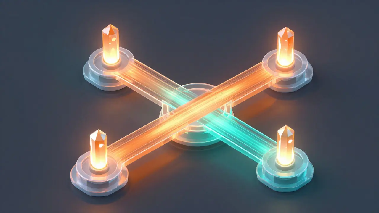 Abstract network showing staking rewards and fee circulation