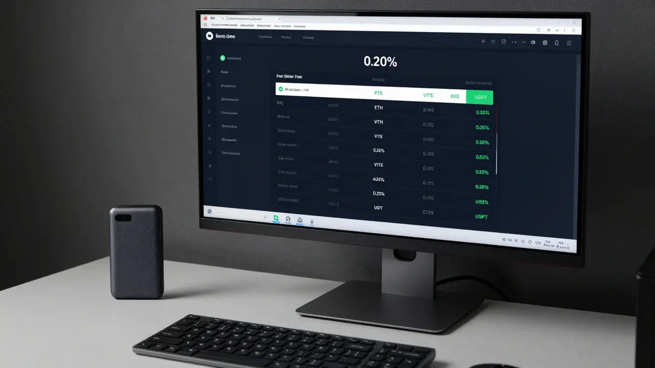 Trader desk with DEX interface showing limited pairs and hardware wallet for security.
