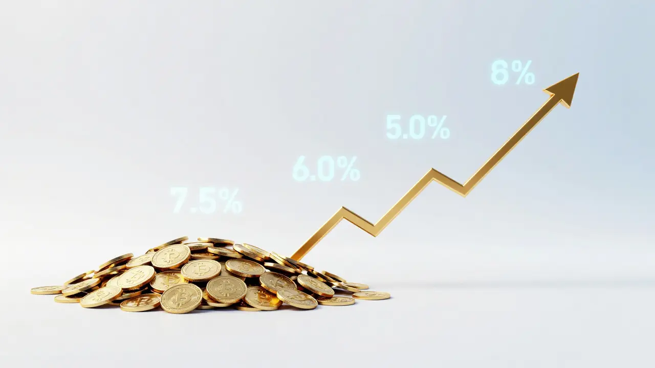 Visual chart showing shrinking token supply and rising price value in crypto