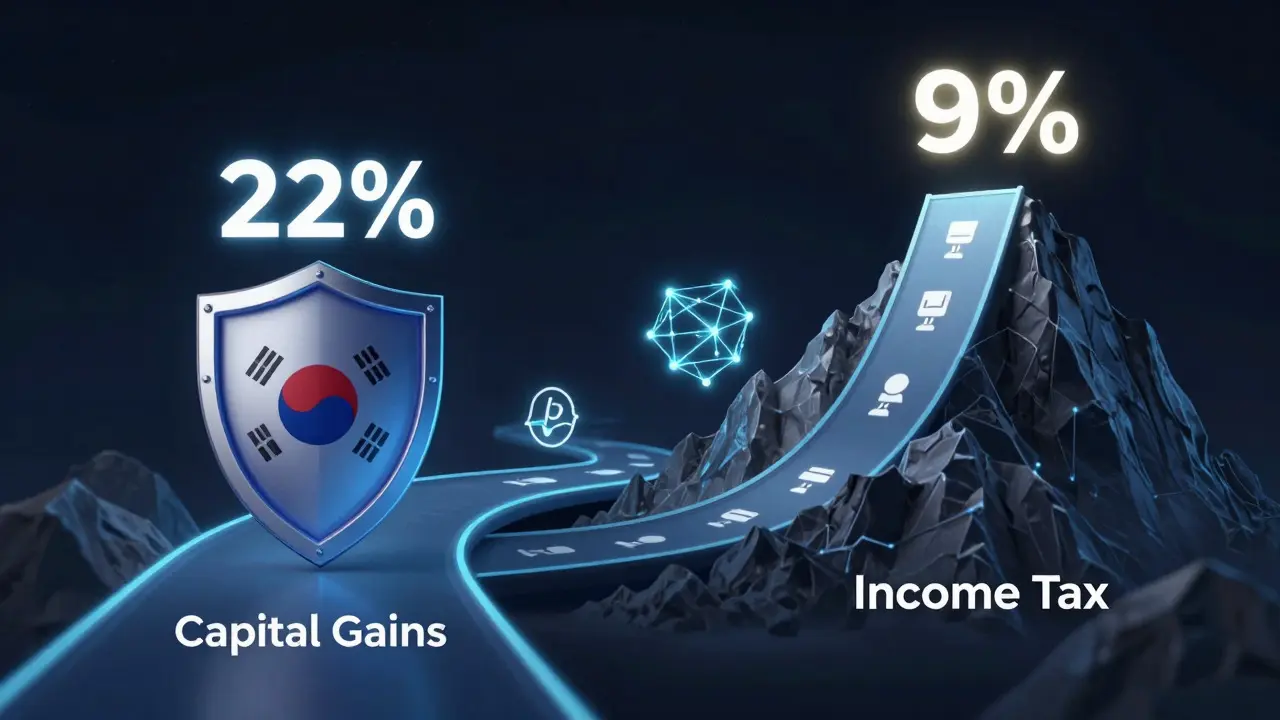 Visual metaphor showing difference between capital gains and income tax