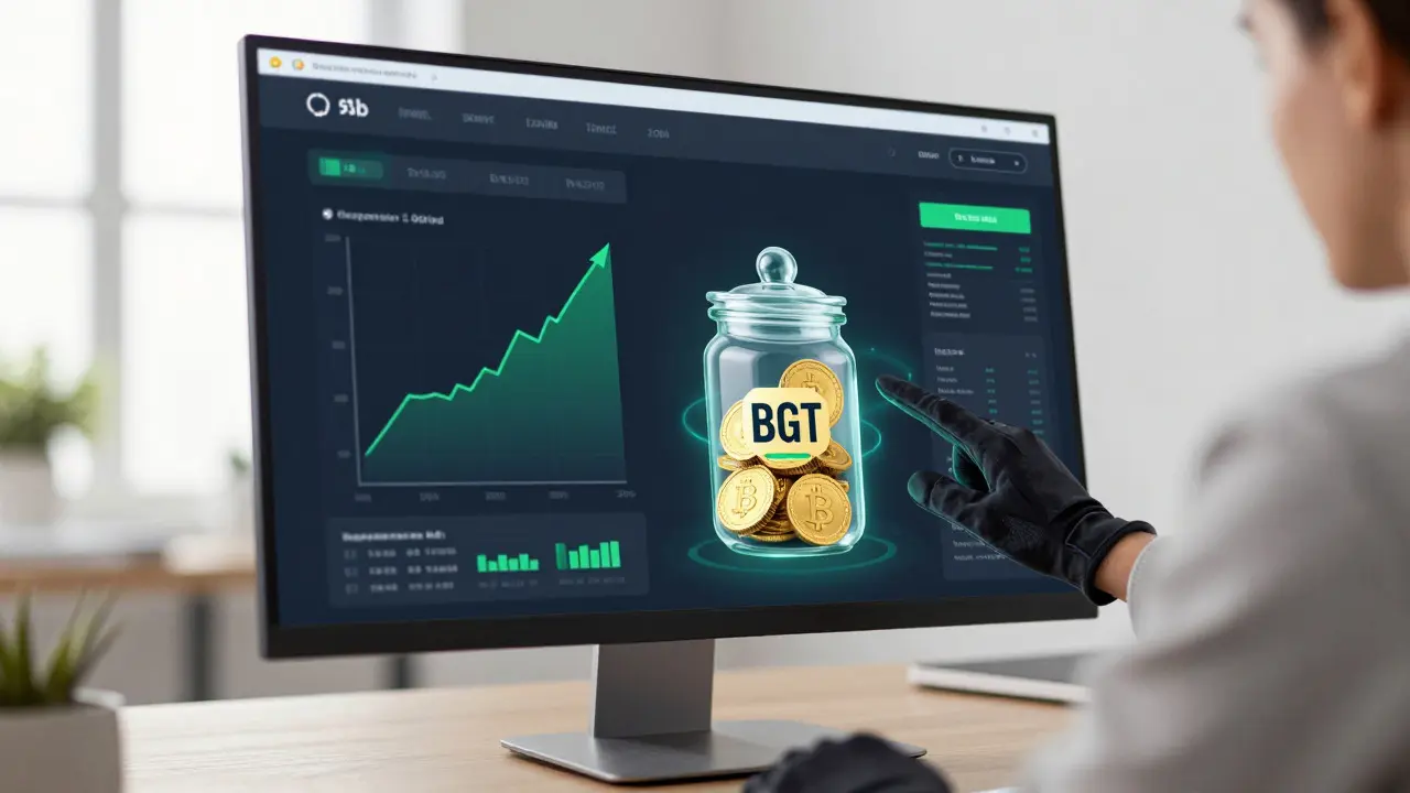 Secure trading dashboard displaying legitimate BGT rewards accumulation