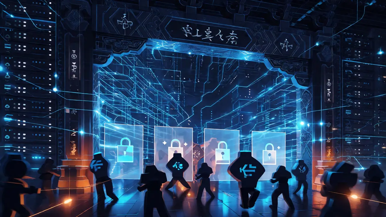 Abstract digital checkpoint blocking crypto flows in China