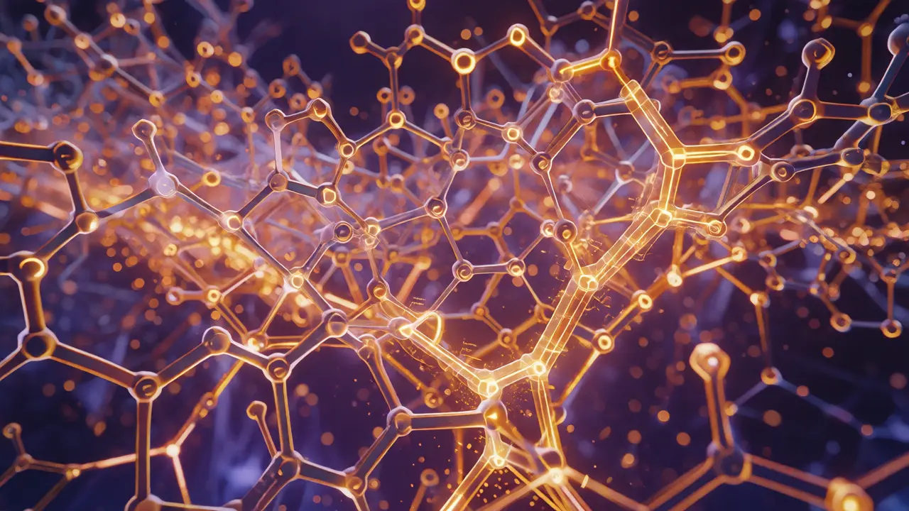 Complex branching network visualizing Ethereum's dynamic Merkle-Patricia Trie