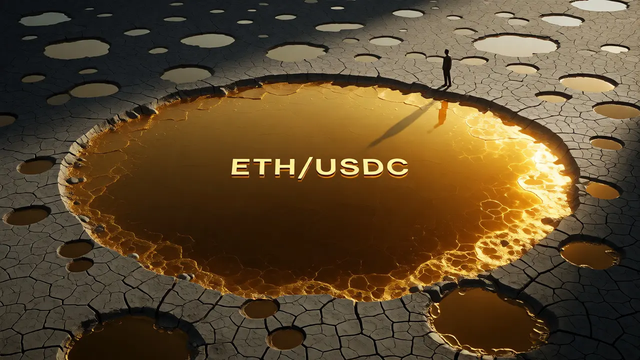 Visual metaphor for concentrated liquidity vs thin markets
